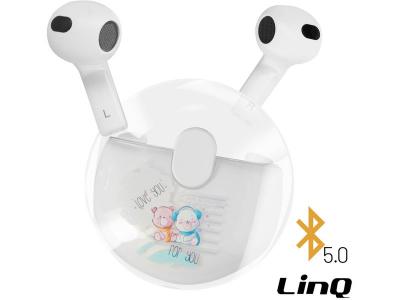 LINQ Ecouteurs Bluetooth Sans fil Commande Tactile Boitier charge Motif Ourson