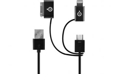 BIGBEN CONNECTED C&acirc;ble de charge Big Ben 3 en 1 pour iPod, iPhone et Ipad, Blanc