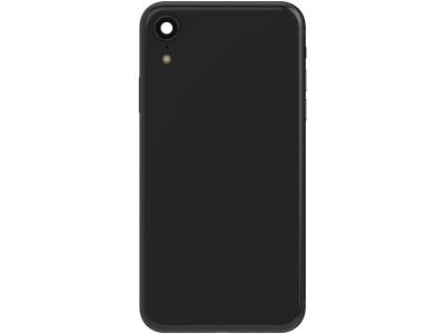 CLAPPIO Ch&acirc;ssis Complet pour iPhone XR Cadre central et Vitre arri&egrave;re Noir