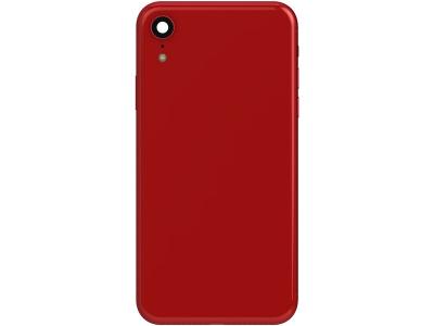 CLAPPIO Ch&acirc;ssis Complet pour iPhone XR Cadre central et Vitre arri&egrave;re Rouge
