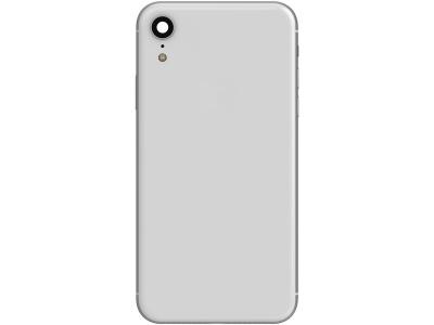 CLAPPIO Ch&acirc;ssis Complet pour iPhone XR Cadre central et Vitre arri&egrave;re Blanc