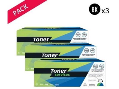 TONER SERVICES Compatible Lexmark Pack 3 Toners Noir 12016SE (LT120)