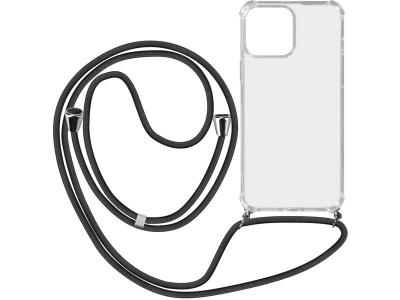 AVIZAR Coque Cordon Transparente Pour iPhone 13 Pro Lani&egrave;re Amovible Noir 