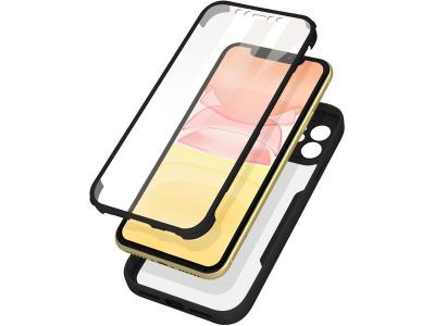 AVIZAR Coque pour iPhone 11 Dos Plexiglas Avant Polym&egrave;re Coins Renforc&eacute;s Contour Noir 