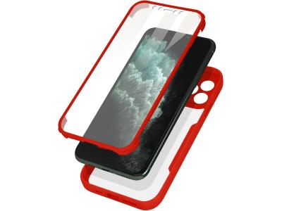 AVIZAR Coque Iphone 11 Pro Dos Plexiglas Avant Polym&egrave;re Coins Renforc&eacute;s Contour Rouge