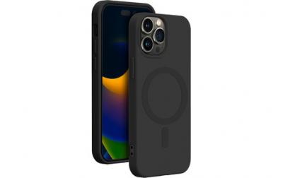BIGBEN CONNECTED Coque iPhone 15 Pro Max Compatible MagSafe Silicone Noire Bigben