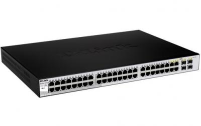 D LINK Web Smart DGS-1210-48 - Commutateur - G&eacute;r&eacute; - 48 x 10/100/1000 + 4 x SFP partag&eacute; - de bureau 