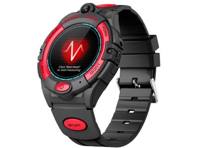 EKO  Montre Connect&eacute;e 4G GPS Cam&eacute;ra Waterproof IPX7 avec Boussole Noir / Rouge
