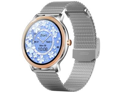 EKO  Montre Connect&eacute;e 5.0 avec Anti-vol et Bracelet en Maille Milanaise Argent