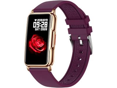 EKO Montre Connect&eacute;e 5.0 avec Anti-vol et Bracelet en Silicone Violet fonc&eacute; 