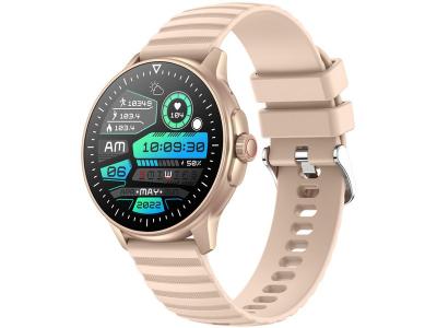 EKO  Montre Connect&eacute;e 5.1 avec Micro et Bracelet en Silicone Stri&eacute; Dor&eacute;e