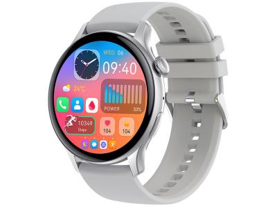 EKO  Montre Connect&eacute;e 5.2 NFC avec Anti-vol et Bracelet Silicone Gris
