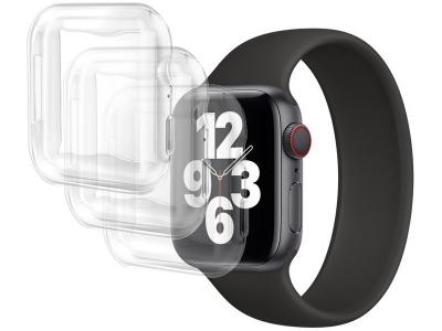 EKO  Pack de 3 Coques pour Apple Watch 38mm Protection Int&eacute;grale en TPU Transpare