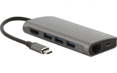 LMP  usb-c mini dock - dock usb-c 8 ports gris sid&eacute;ral