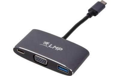  Lmp usb-c multiport adapter - vga usb 3.0, charge usb-c, gris sid&eacute;ral