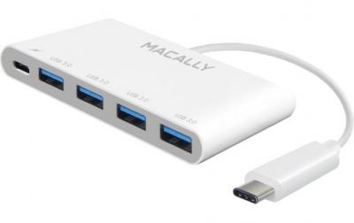 MACALLY  UC3HUB4C - Adaptateur USB-C vers USB-C / 4 x USB-A 