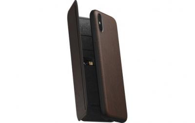 NOMAD Etui rigide  Tri-Folio pour iPhone XS Max Marron