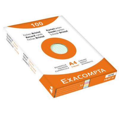 EXACOMPTA Fiche bristol  petit carreaux 100x150 perforee assorti - boite de 100