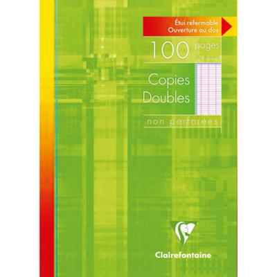 CLAIREFONTAINE Copies doubles - Non perfor&eacute;es - Grands carreaux - 100 feuilles -  