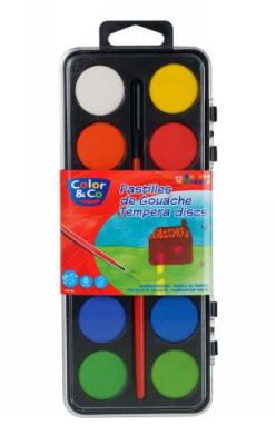 LEFRANC BOURGEOIS Color & co pastilles de gouache, bo&icirc;te de 12