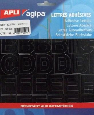 AGIPA Alphabet et symboles autocollant 30 x 22 mm noir - apli 