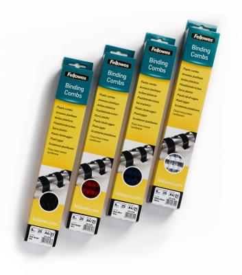 FELLOWES Reliures plastique  - 10 mm - bo&icirc;te de 25 - noir
