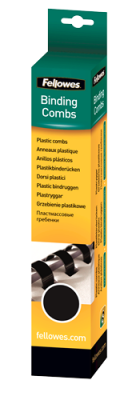 FELLOWES  - 5332302 - Pack de 25 Anneaux plastiques - 16 mm - Noir