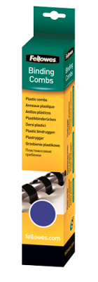FELLOWES  - 8 Mm - 21 Anneaux - A4 (210 X 297 Mm) - 40 Feuilles - Bleu - 25 Unit&eacute;s Peigne De Reliure En Plastique - Pour  Galaxy 500, Galaxy E 500, Pulsar 300, Pulsar-E 300, Star 150...