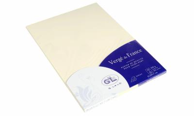 LALO Lot de 4 25 cartes A4 Verg&eacute; 210g/m&sup2;, coloris ivoire