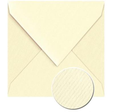 LALO Lot de 10 25 enveloppes 140x140 doubl&eacute;es Verg&eacute; gomm&eacute;es, coloris ivoire