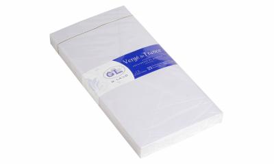 LALO G. 25 Enveloppes Doubl&eacute;es Verg&eacute; 110x220mm Gomm&eacute;es Ivoire