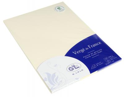 LALO Lot de 4 50 feuilles A4 Verg&eacute; 100g/m&sup2;, coloris ivoire