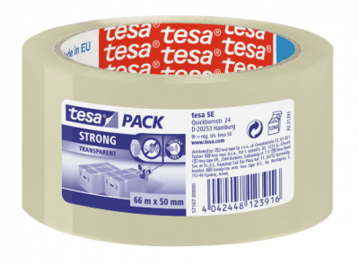TESA Adh&eacute;sif d'emballage '&eacute;co & strong' - 66 m x 5 cm -  - Transparent