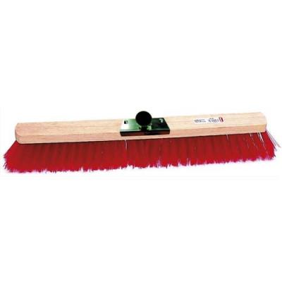 THOMAS Balaiext&eacute;rieur PVC Brosserie  - monture bois 60 cm - Rouge
