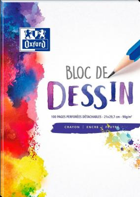 OXFORD  Bloc Dessin Perfor&eacute; - 100 Pages - 29.7 Cm X 21 Cm X 0.8 Cm