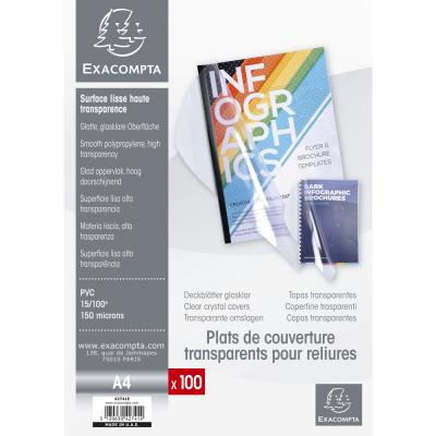 EXACOMPTA Boite De 100 Plats Pour Relier Pvc 15x100e - A4-cristal
