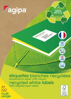 AGIPA Boite de 2400 &eacute;tiquettes blanches recycl&eacute;es - APLI  - 70x37