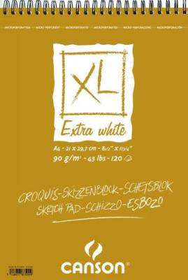 CANSON  - Bloc spiral&eacute; XL Extra White A4 - 90 g - 120 feuilles.
