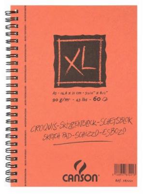 CANSON Cahier &agrave; croquis spirales c&ocirc;t&eacute;  - 60 pages - 90g - A5