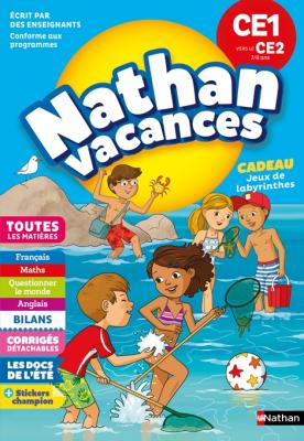 Cahier de Vacances 2022 du CE1 vers le CE2 - Nathan Vacances - 7/8 ANS