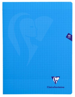 CLAIREFONTAINE  Lot de 10 Cahiers MIMESYS Piqu&eacute; Polypro 24 x 32 cm 48 pages 90g S&eacute;y&egrave;s Bleu