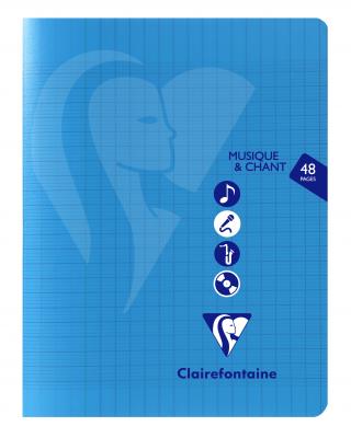 CLAIREFONTAINE Cahier Musique Et Chant 17 X 22 Cm Grands Carreaux S&eacute;y&egrave;s 48 Pages Mimesys