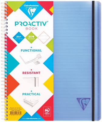 CLAIREFONTAINE Cahier-trieur Linicolor Fresh 160 pages perfor&eacute;es lign&eacute;es A4+ - selon disponibilit&eacute;