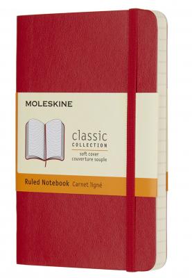 MLSK Carnet classique format de poche Moleskine lign&eacute; couverture souple Rouge 