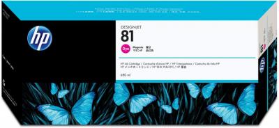 HP  81 cartouche d'encre teint&eacute;e magenta 680 ml