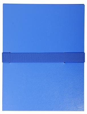 EXACOMPTA Lot de 10 Chemise &agrave; dos extensible avec rabat, balacron, coloris bleu