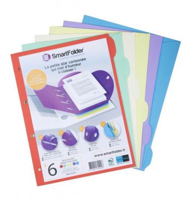 SMARTFOLDER Pochettes  Pro A4 300 G/M&sup2; Assortiment - 6 Unit&eacute;s