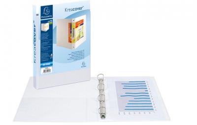 EXACOMPTA Classeur  personnalisable PEVA Kreacover 4 annx en D 32x29,7cm Dos 86mm Blanc