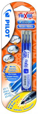PILOT  Frixion Point Bleu Pointe Fine, 3 recharges