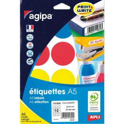 AGIPA Etui de 84 pastilles diam&egrave;tre 45 mm -  - Couleurs assorties